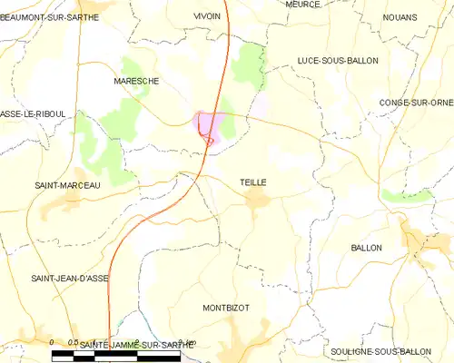 Detailkaart van de gemeente