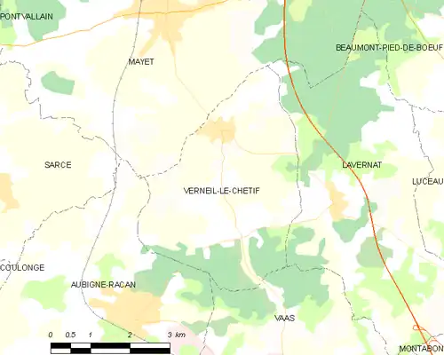 Detailkaart van de gemeente