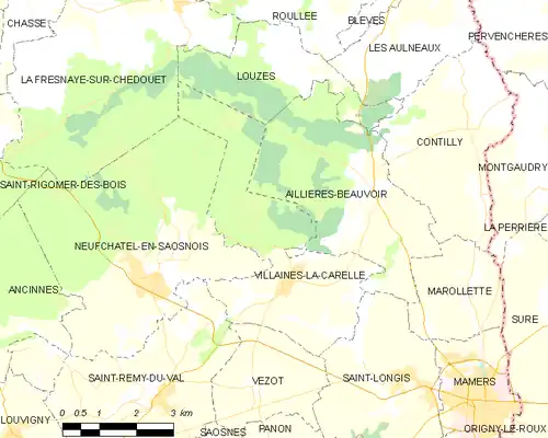 Detailkaart van de gemeente