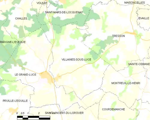 Detailkaart van de gemeente