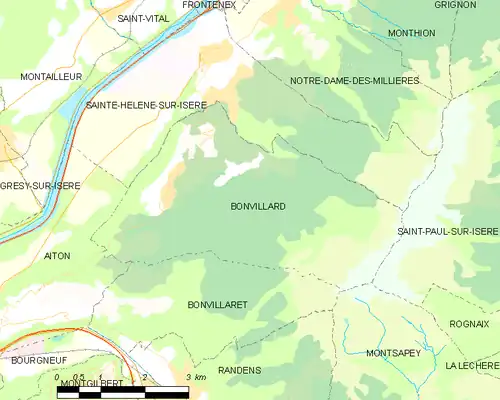 Detailkaart van de gemeente