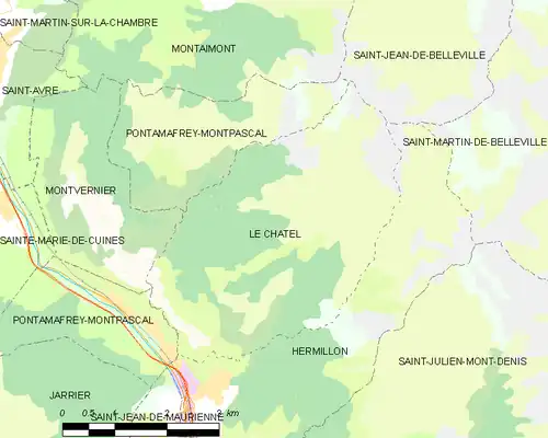Detailkaart van de gemeente