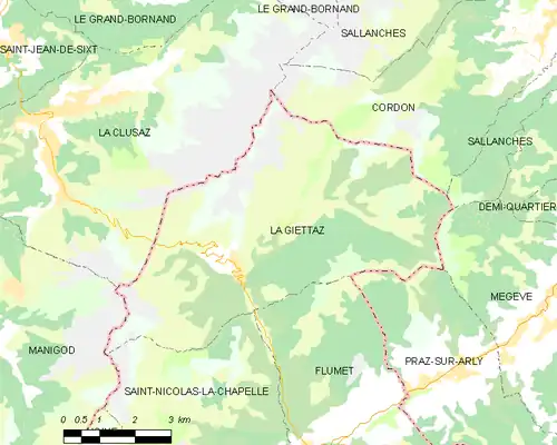 Detailkaart van de gemeente