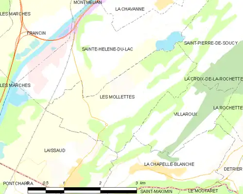 Detailkaart van de gemeente