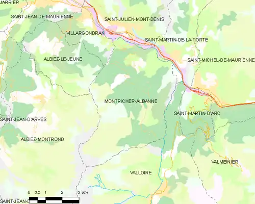 Detailkaart van de gemeente