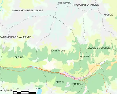 Detailkaart van de gemeente