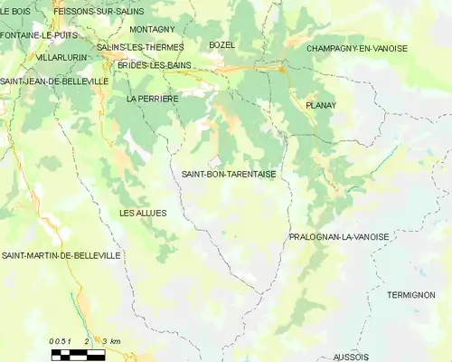 Detailkaart van de gemeente