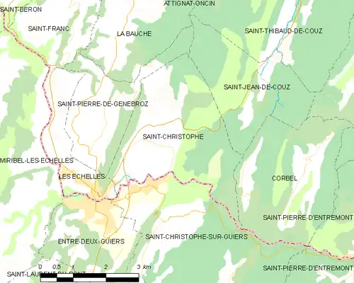 Detailkaart van de gemeente