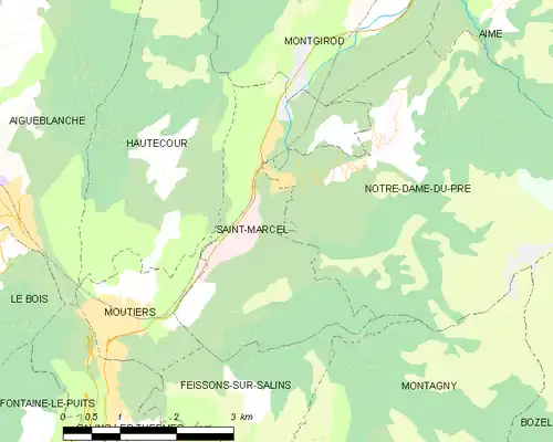 Detailkaart van de gemeente