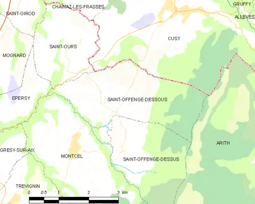 Detailkaart van de gemeente