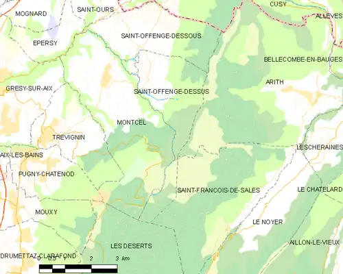 Detailkaart van de gemeente