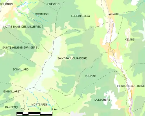 Detailkaart van de gemeente