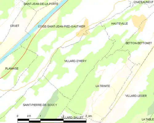 Detailkaart van de gemeente