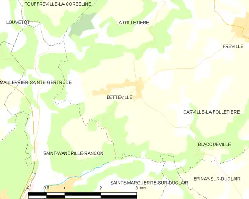 Detailkaart van de gemeente