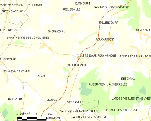 Detailkaart van de gemeente