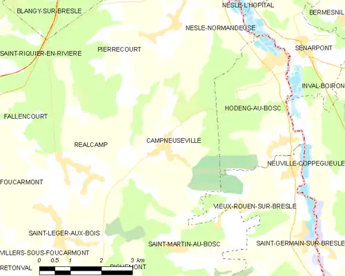 Detailkaart van de gemeente