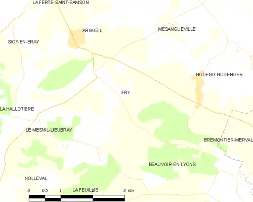 Detailkaart van de gemeente