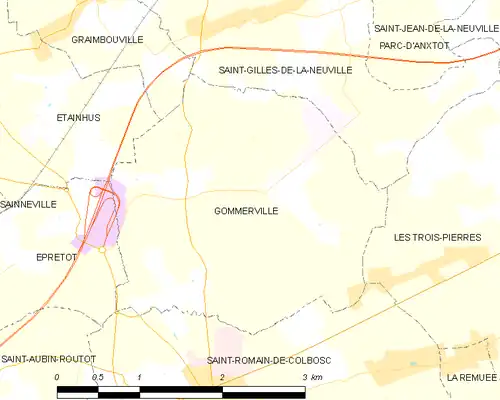 Detailkaart van de gemeente
