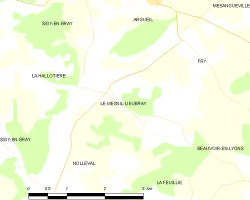 Detailkaart van de gemeente