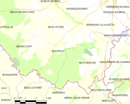 Detailkaart van de gemeente