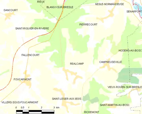 Detailkaart van de gemeente