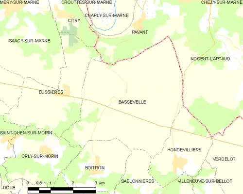 Detailkaart van de gemeente