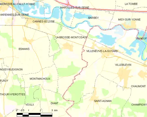 Detailkaart van de gemeente