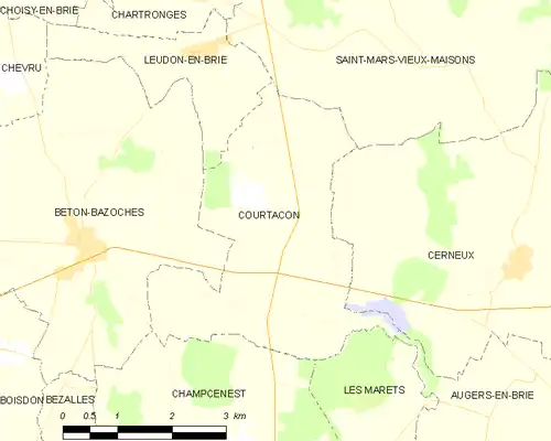 Detailkaart van de gemeente