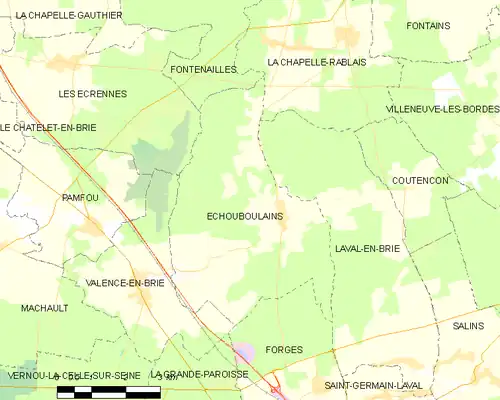 Detailkaart van de gemeente