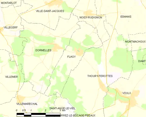 Detailkaart van de gemeente