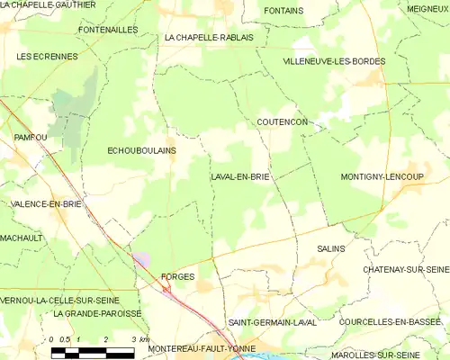 Detailkaart van de gemeente