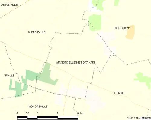 Detailkaart van de gemeente