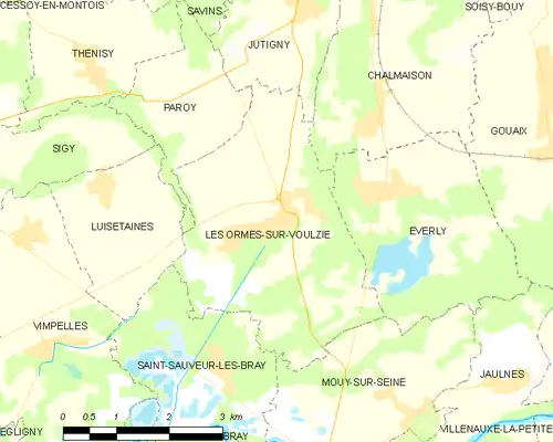 Detailkaart van de gemeente