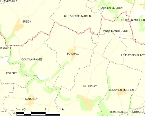 Detailkaart van de gemeente