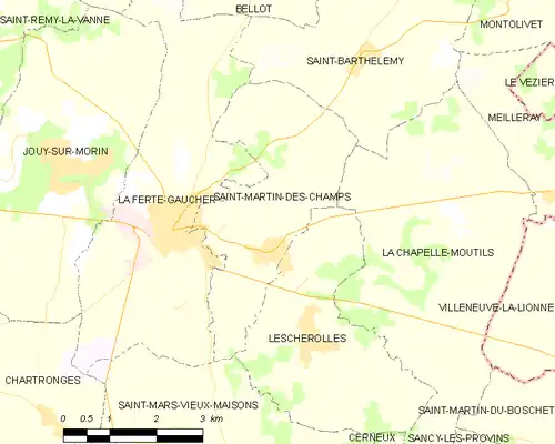 Detailkaart van de gemeente