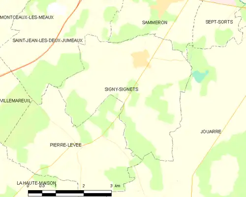 Detailkaart van de gemeente