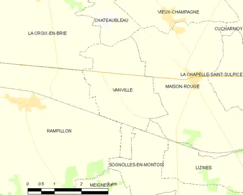 Detailkaart van de gemeente