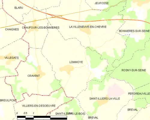 Detailkaart van de gemeente