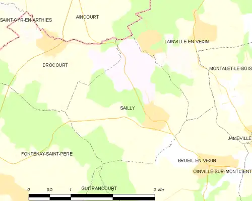 Detailkaart van de gemeente