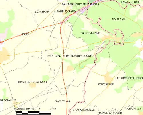 Detailkaart van de gemeente