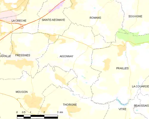 Detailkaart van de gemeente