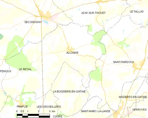 Detailkaart van de gemeente