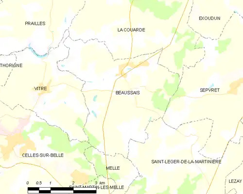 Detailkaart van de gemeente