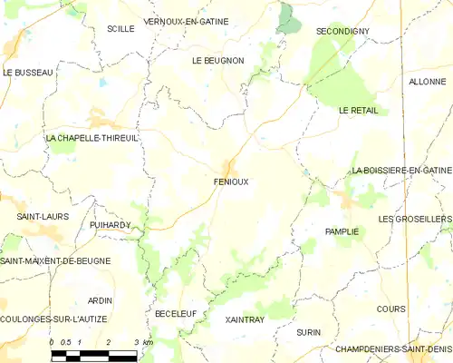 Detailkaart van de gemeente