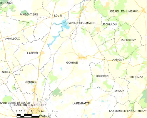 Detailkaart van de gemeente