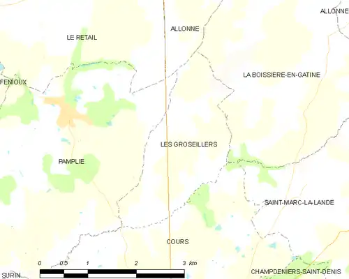 Detailkaart van de gemeente