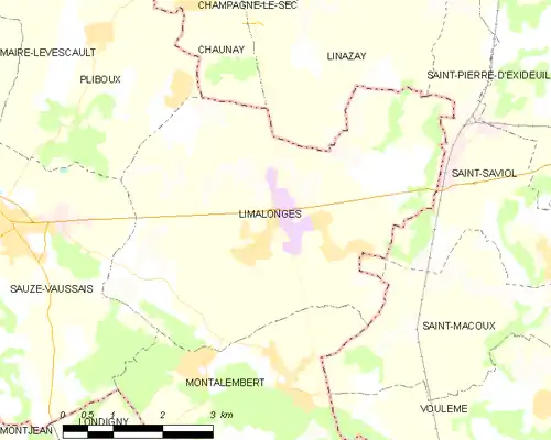 Detailkaart van de gemeente