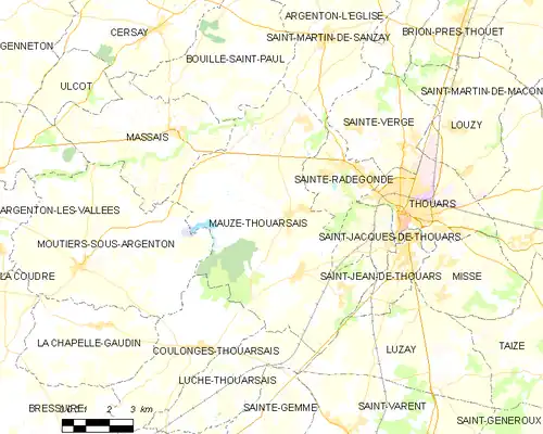 Detailkaart van de gemeente