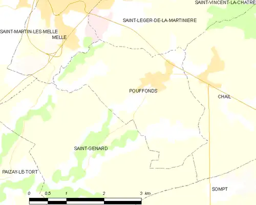 Detailkaart van de gemeente