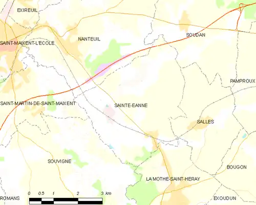 Detailkaart van de gemeente